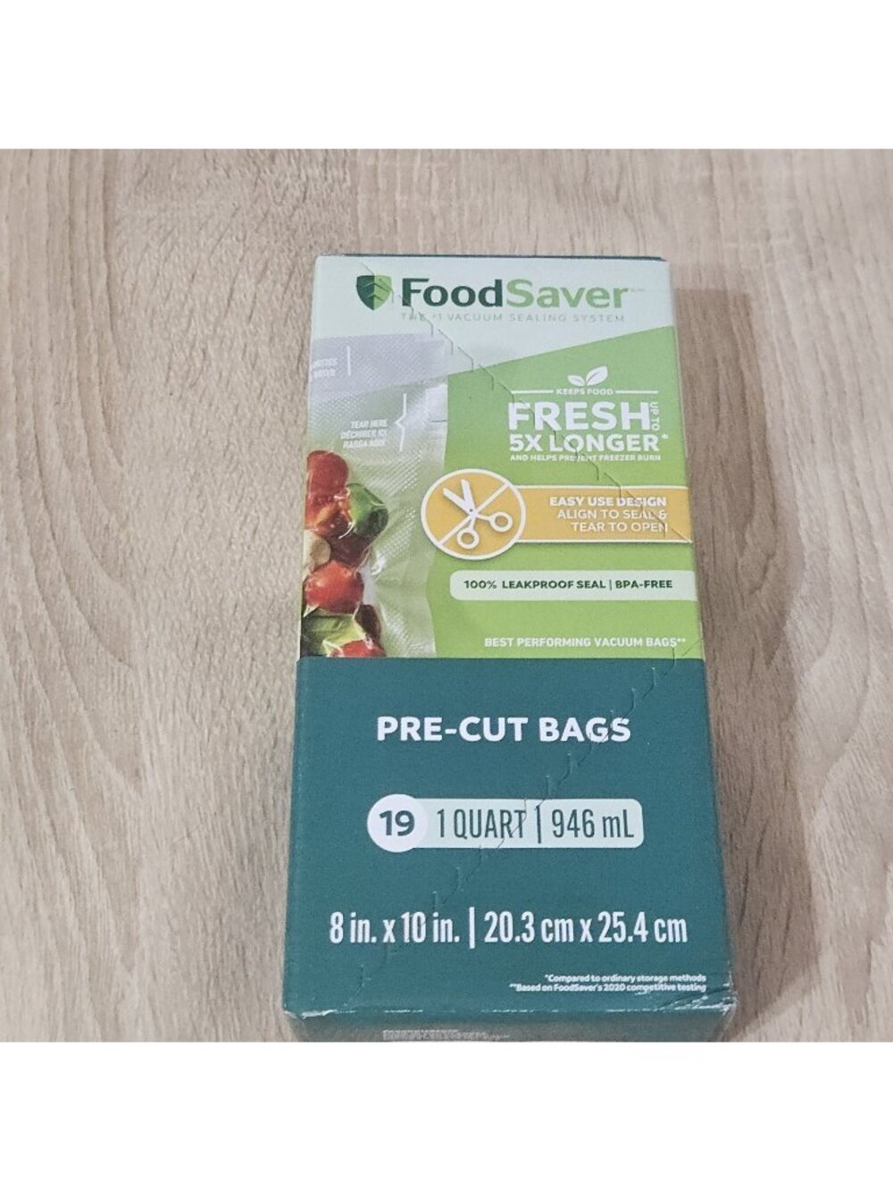 FoodSaver Vacuum Seal Zipper Bags, 1 Quart, 19 Count